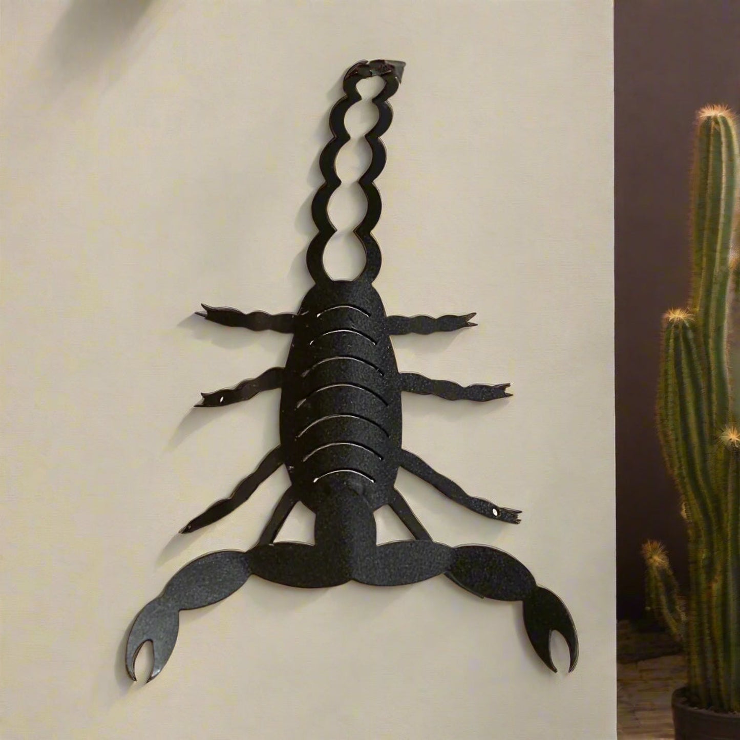 Black Metal Scorpion Silhouette Statue