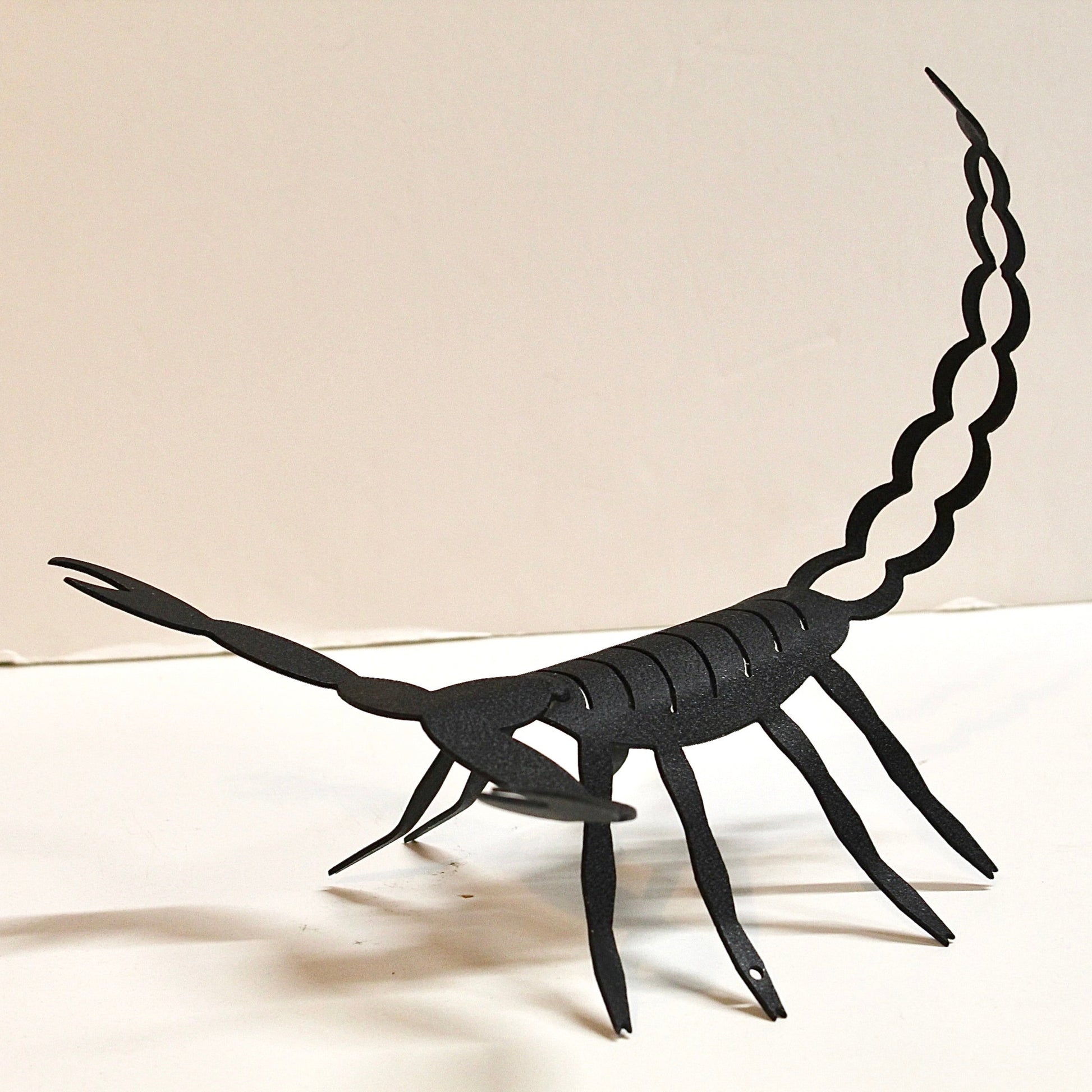 Black Metal Scorpion Silhouette Statue