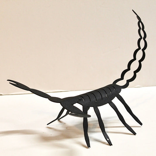 Black Metal Scorpion Silhouette Statue