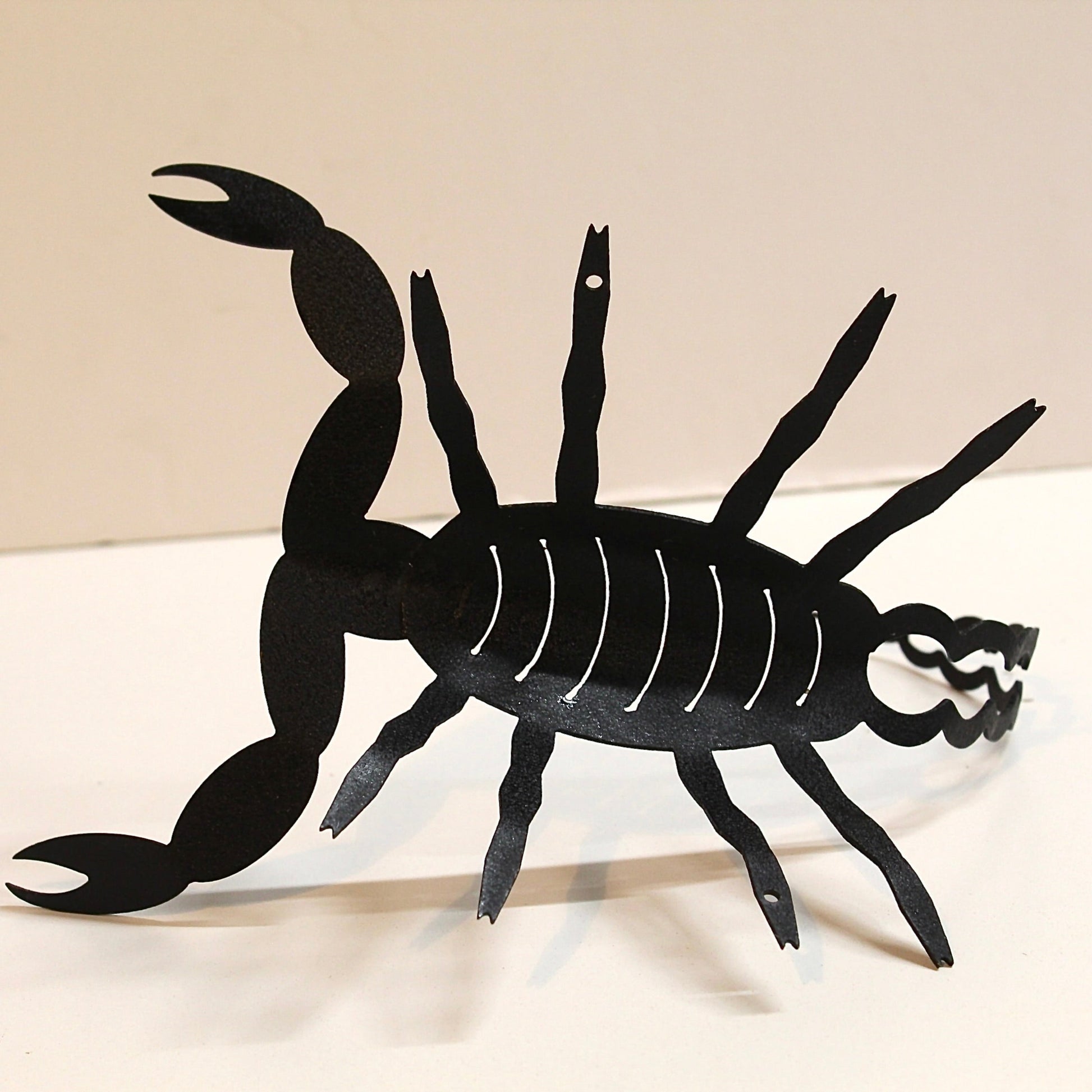 Black Metal Scorpion Silhouette Statue