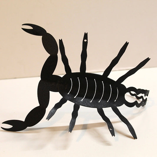 Modernist Snake & Scorpion Black Metal Sculpture Set
