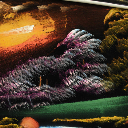 Vintage 1960s Black Vetvet Landscape