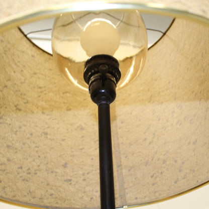 Pair Floor Lamps | 1990s Ash Wood & Smokey Glass Globes