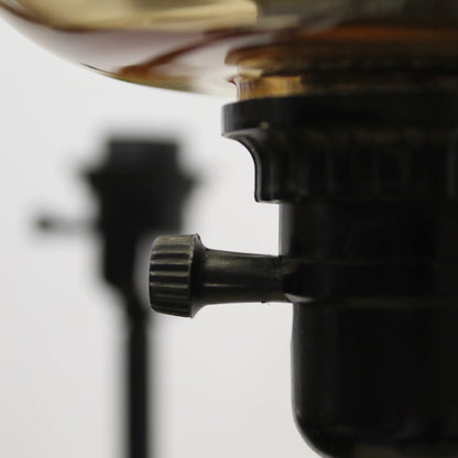 Pair Floor Lamps | 1990s Ash Wood & Smokey Glass Globes