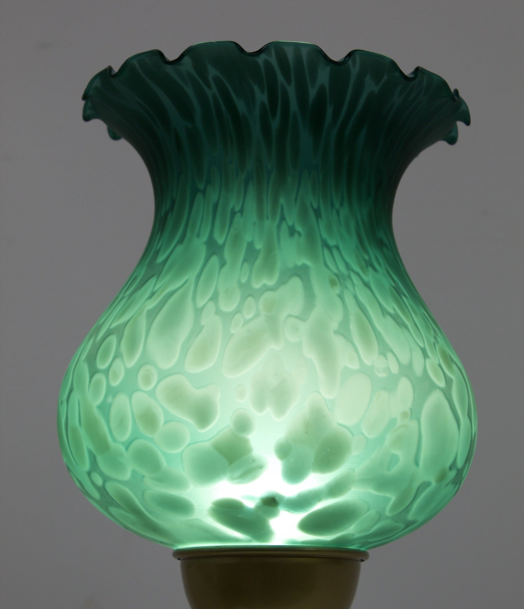Blown Green Glass Lamp Shade 