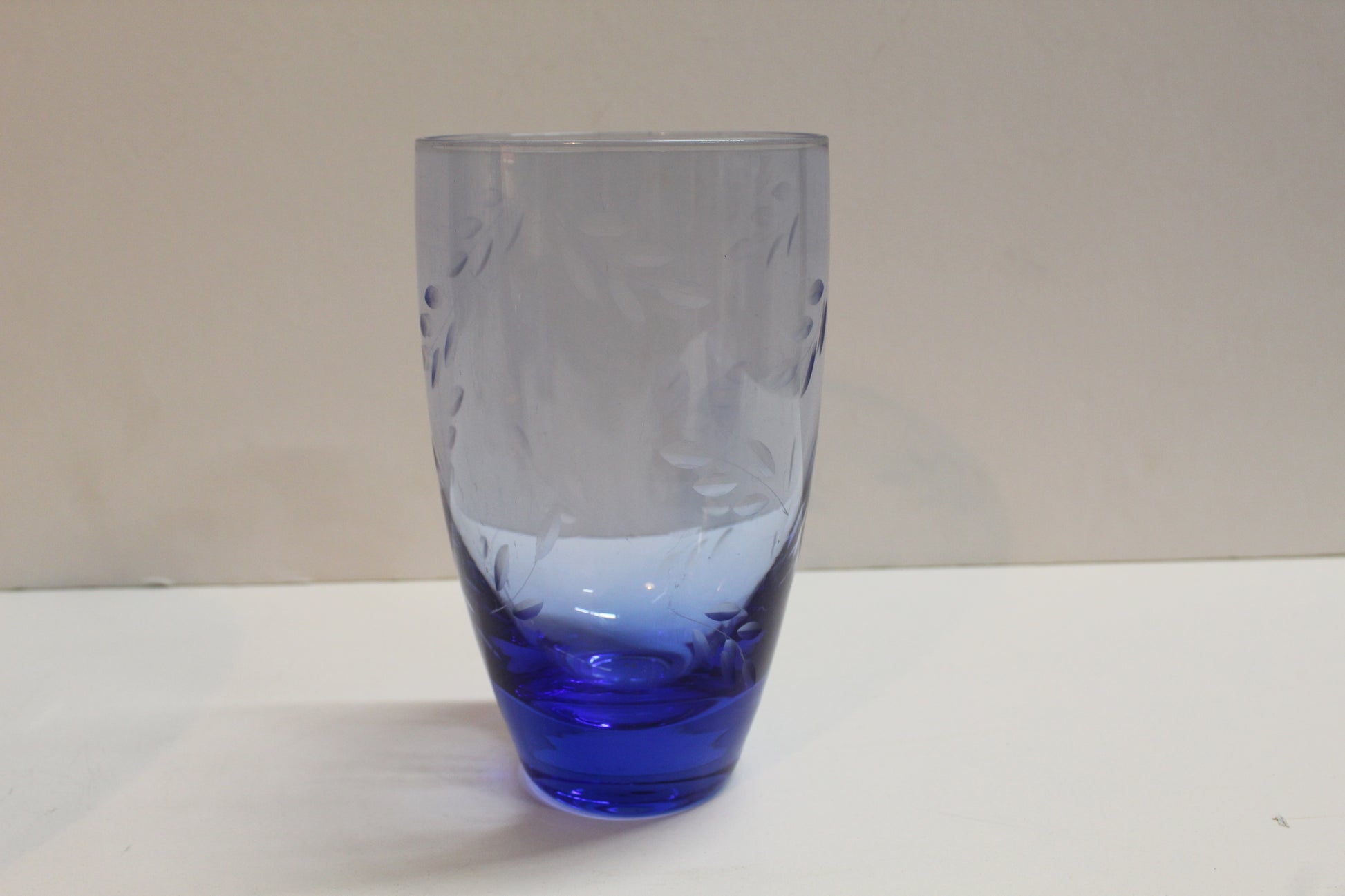 Blue Glass Drinking Glasses set of 4