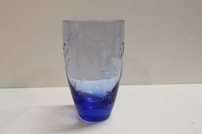 Blue Glass Drinking Glasses set of 4