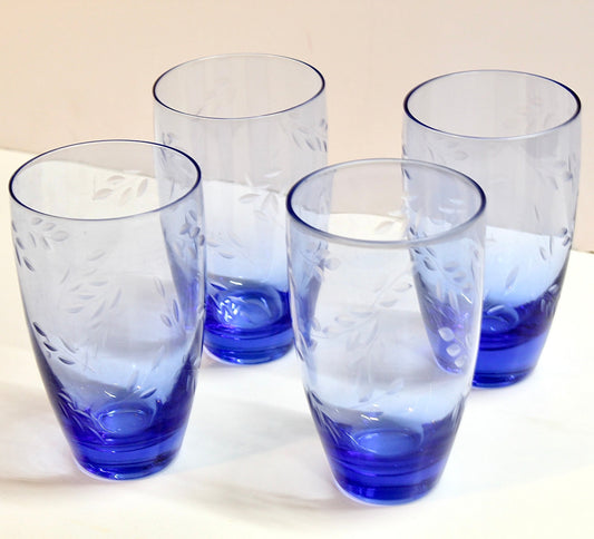 Cobalt Blue Glass Drinking Glasses