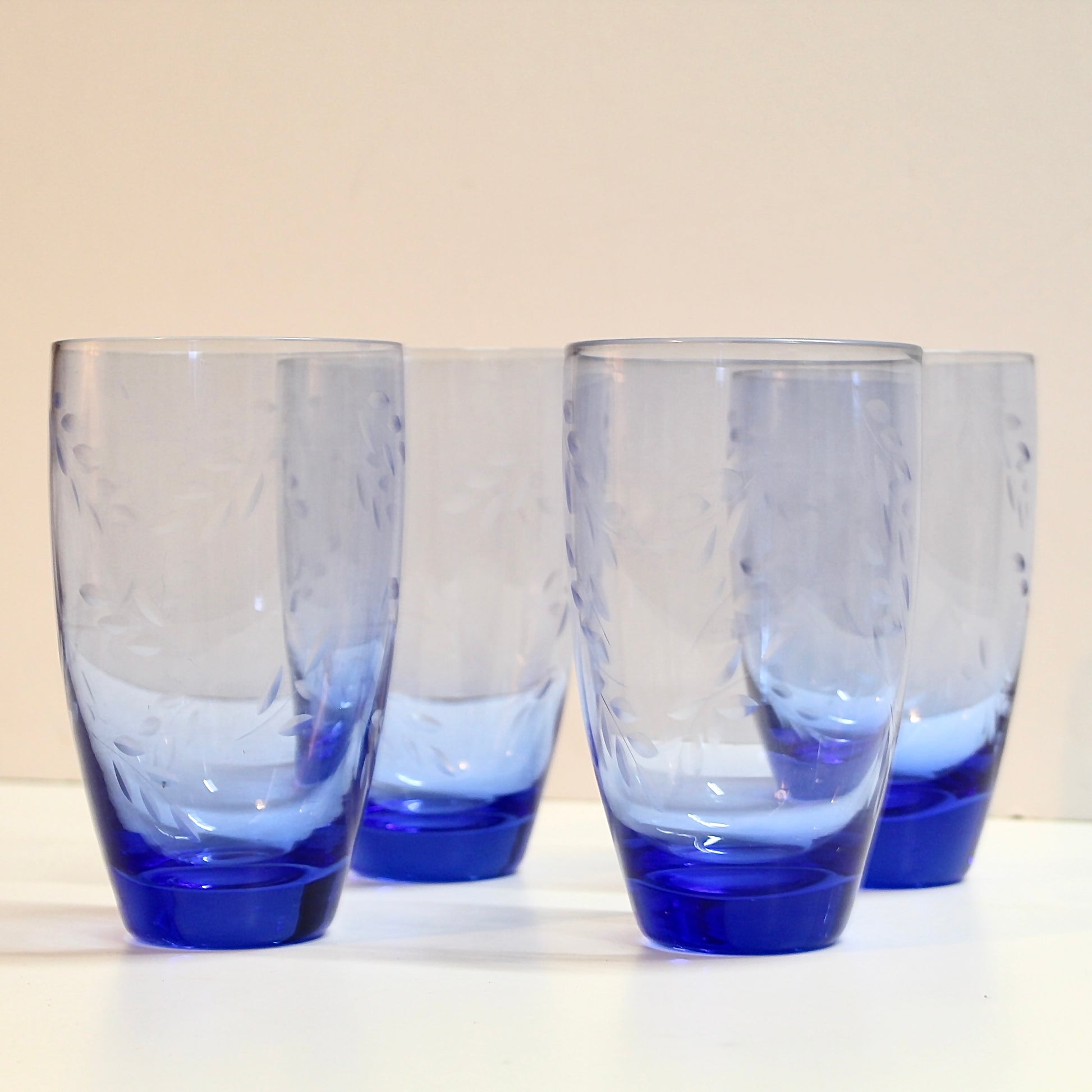 Cobalt Blue Glass Drinking Glasses