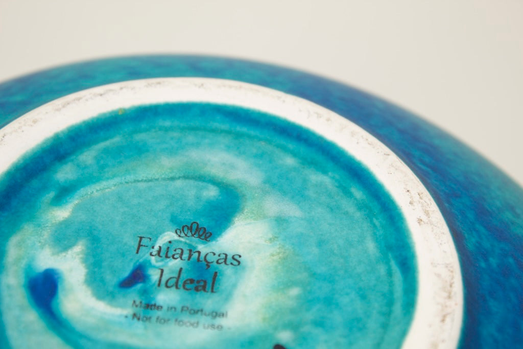 Aqua Swirl Colored Ceramic Vase