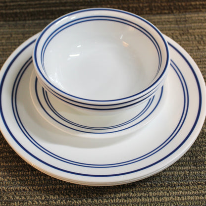 8 Piece Lot | Vintage Corelle 'Cafe Blue' Pattern Dinnerware
