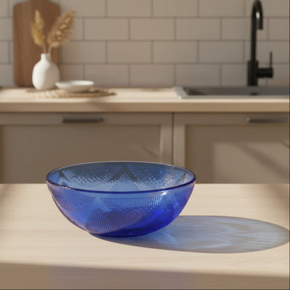 23 Pc. Blue Glass Sunflower Design | Forte Crisa Mexico