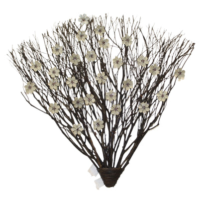 Vintage Branch Adorned with Metal Jasmine Flowers