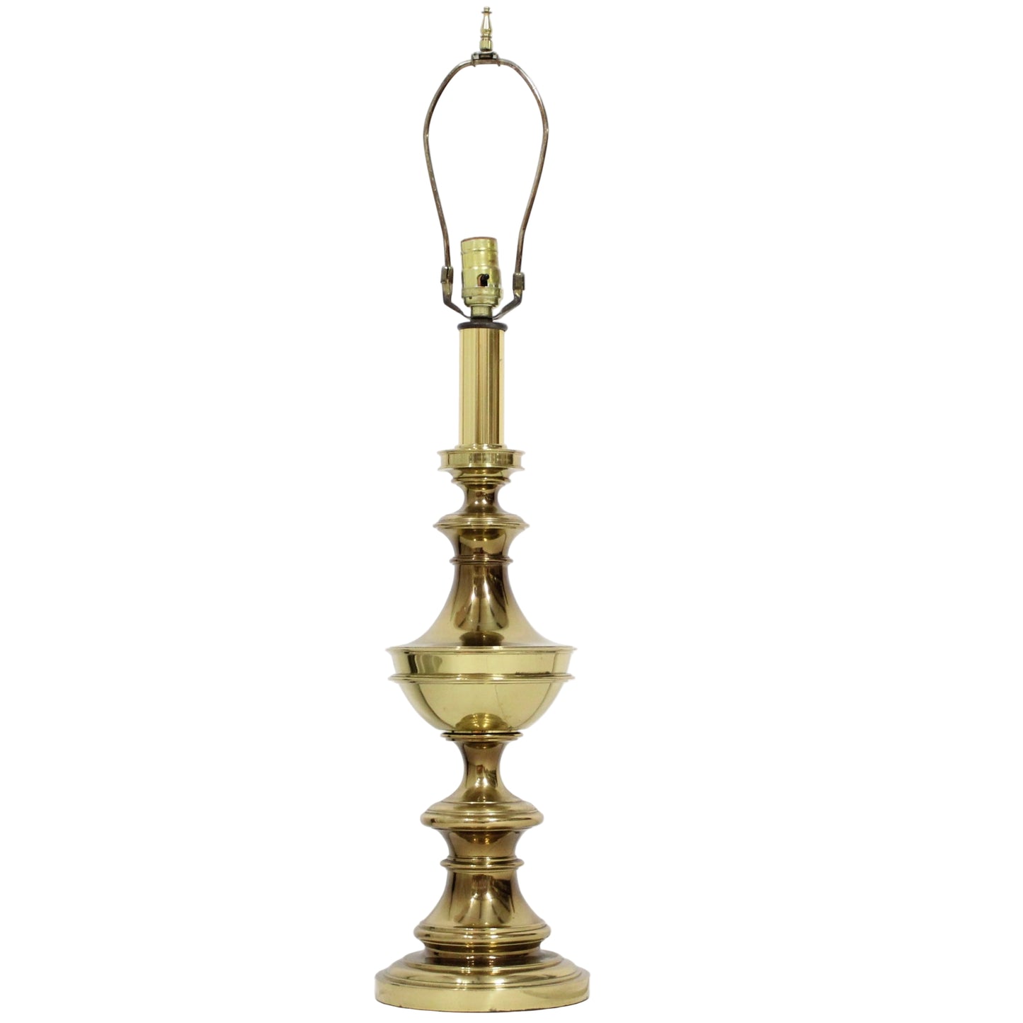 1960s Large Brass Candlestick Shape Table Lamp