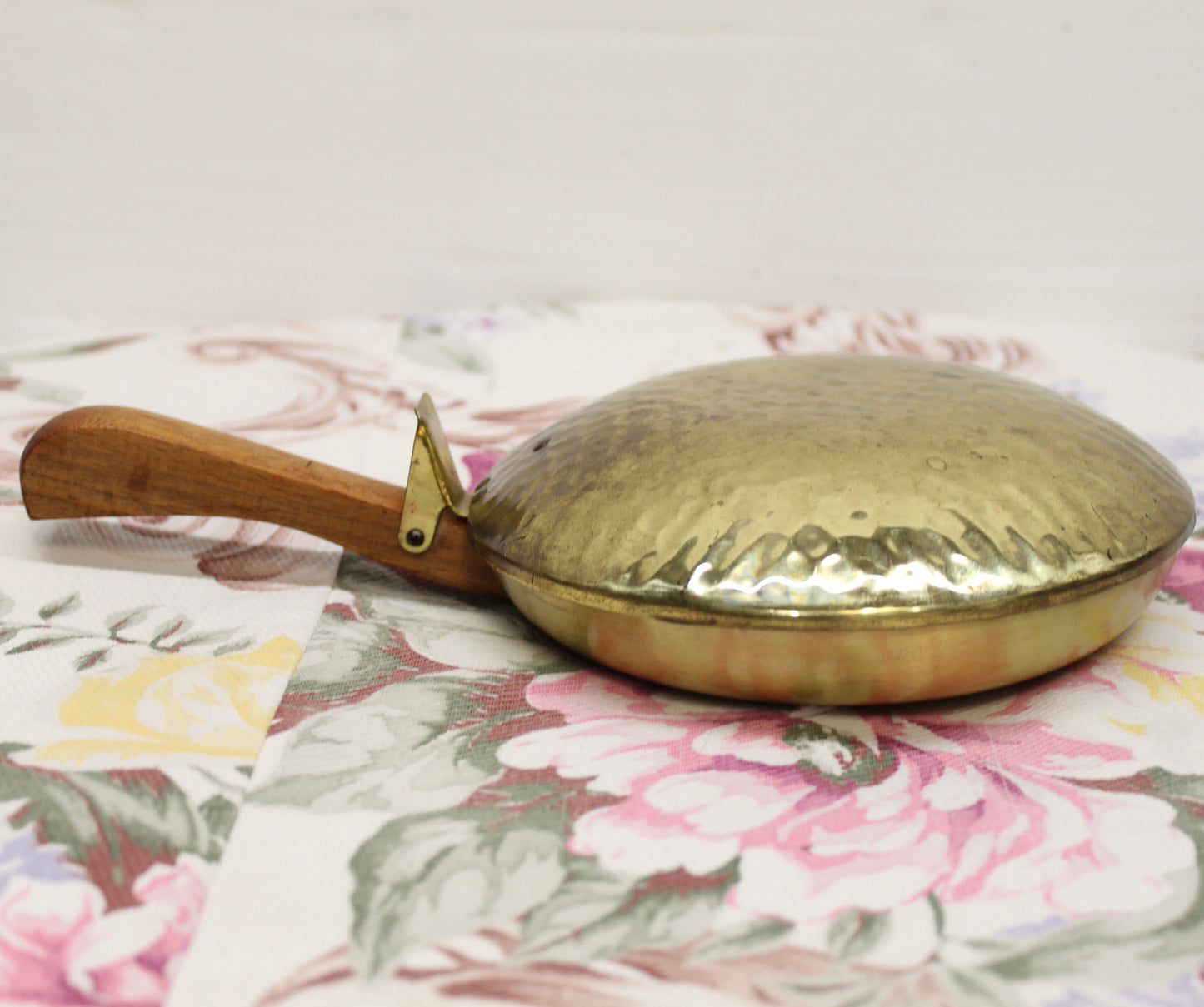 Vintage Hammered Brass Silent Butler Crumb Tray