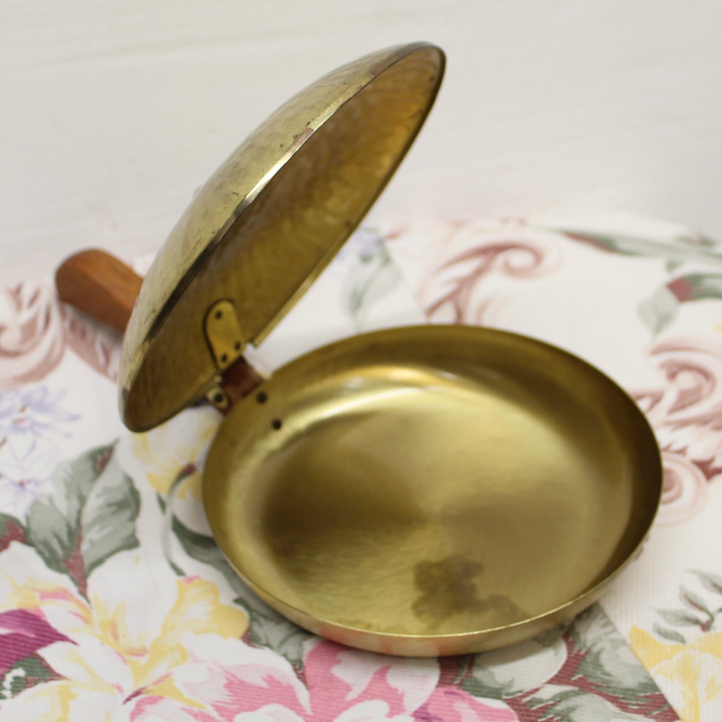 Vintage Hammered Brass Silent Butler Crumb Tray