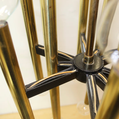 Vintage Tubular Brass Chandelier Sciolari Style
