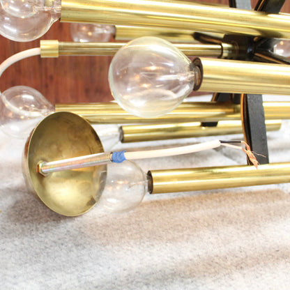 Brass MCM Gaetano Sciolari Tubular Chandelier