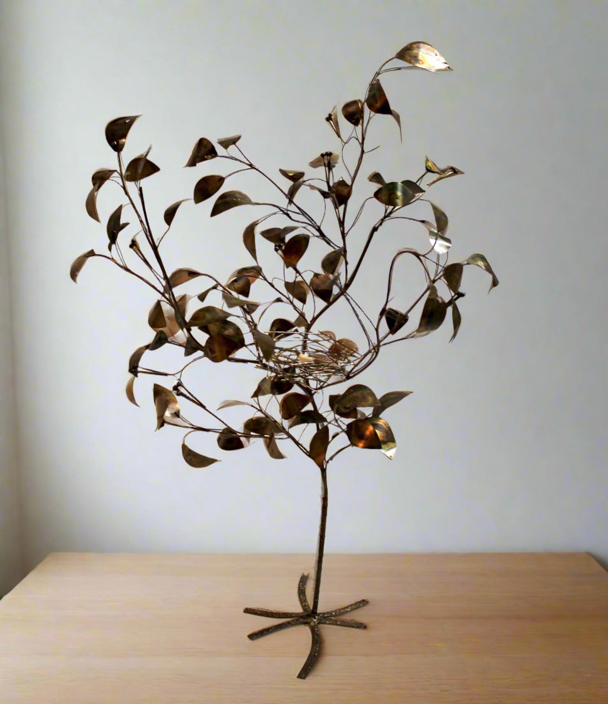 Metal Tree w/ Nest Sculpture | Curtis Jeré
