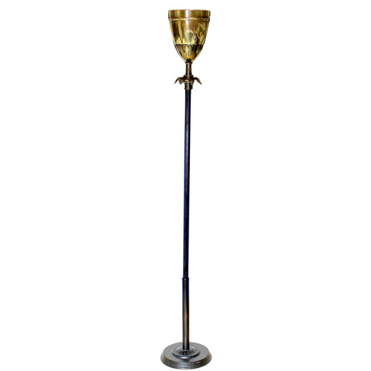 Vintage Brass Torchiere Floor Lamp