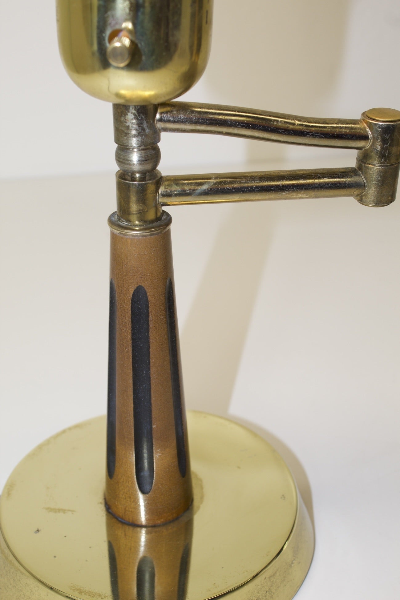 Brass And Wood Desk Lamp