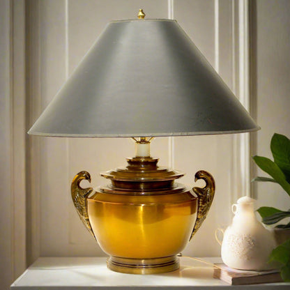 Classical Urn Style Brass Table Lamp/ Styled after Fredrick Cooper Hollywood Regency table lamp