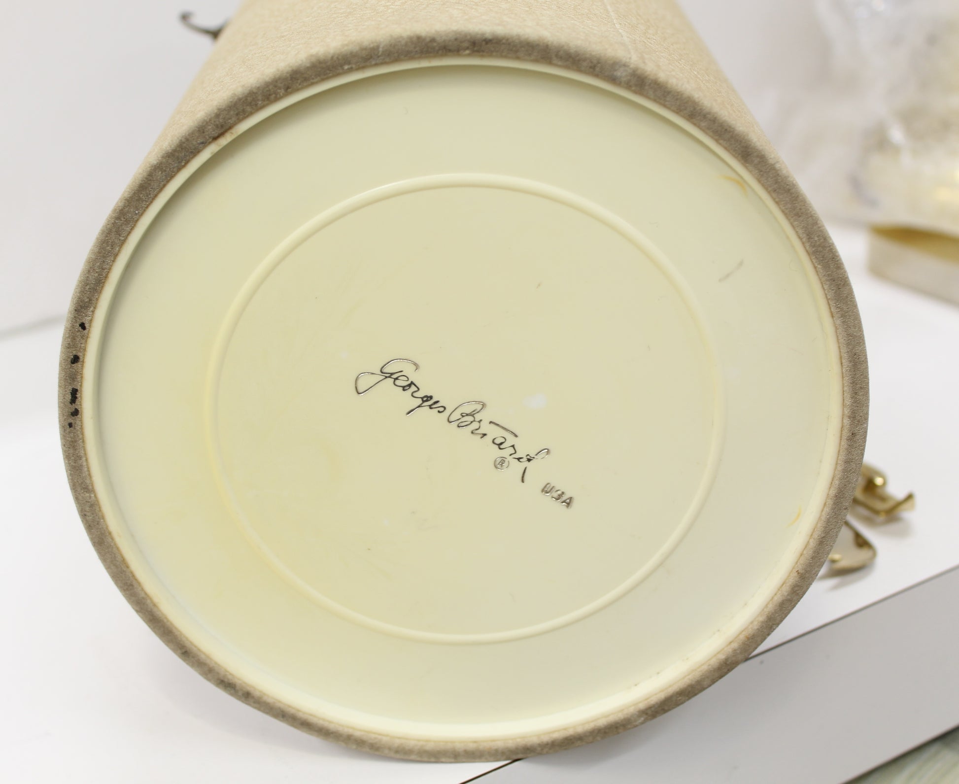 1970s Suede Ice Bucket | Georges Briard