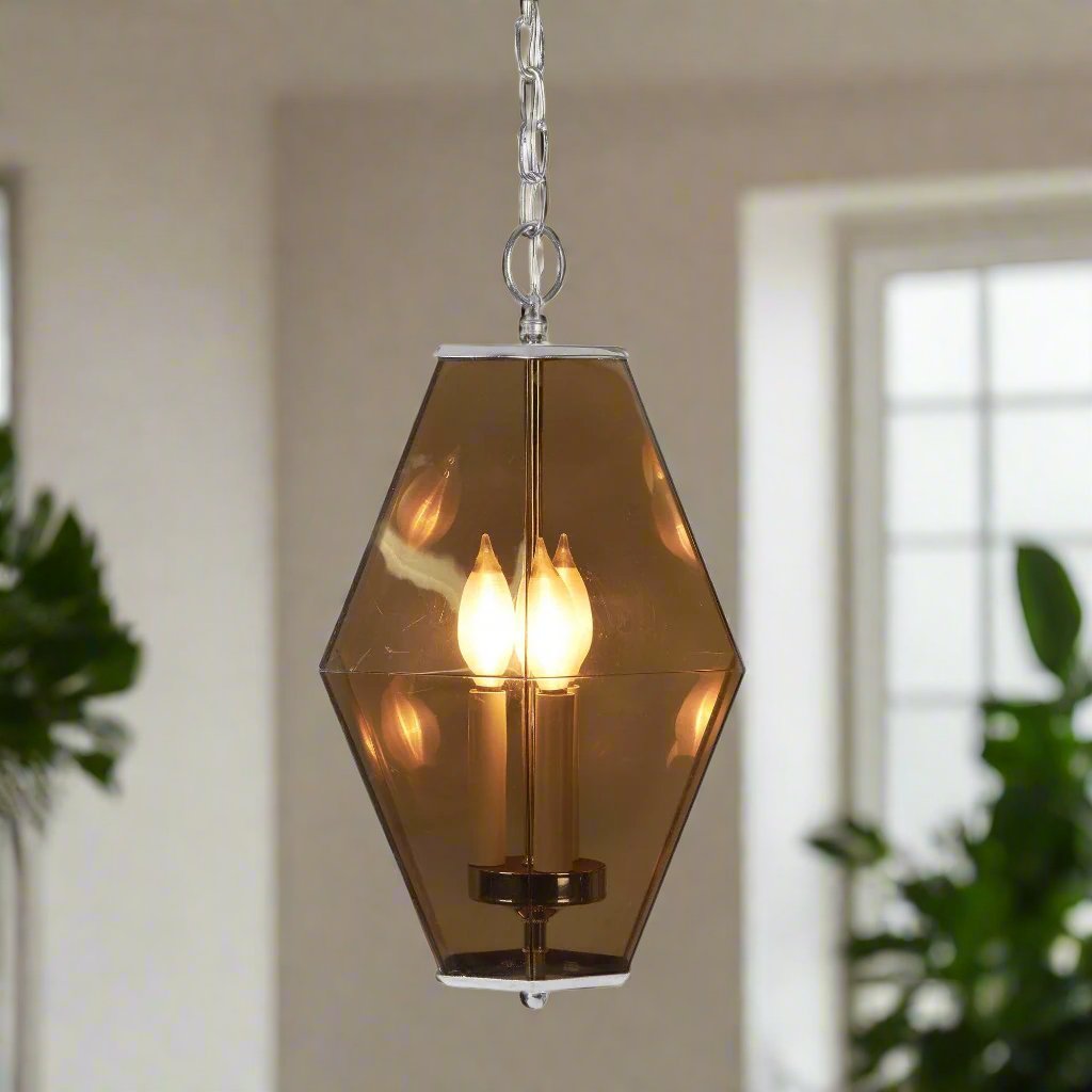 Brown Glass Entryway Light 