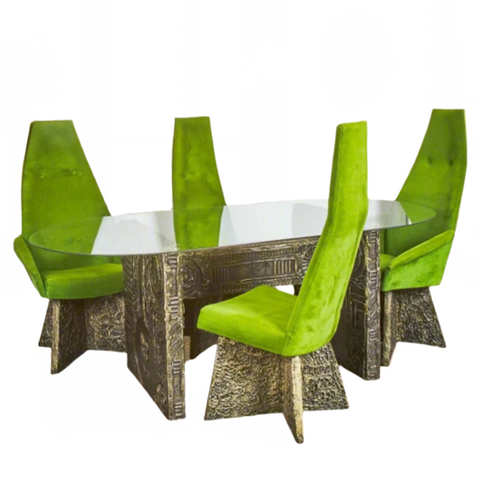 Brutalist Dining Set | Adrian Pearsall 1970