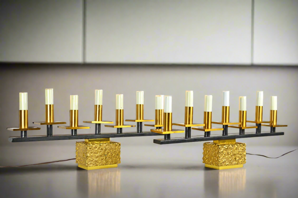 Brutalist Seven Arm Electric Candelabra