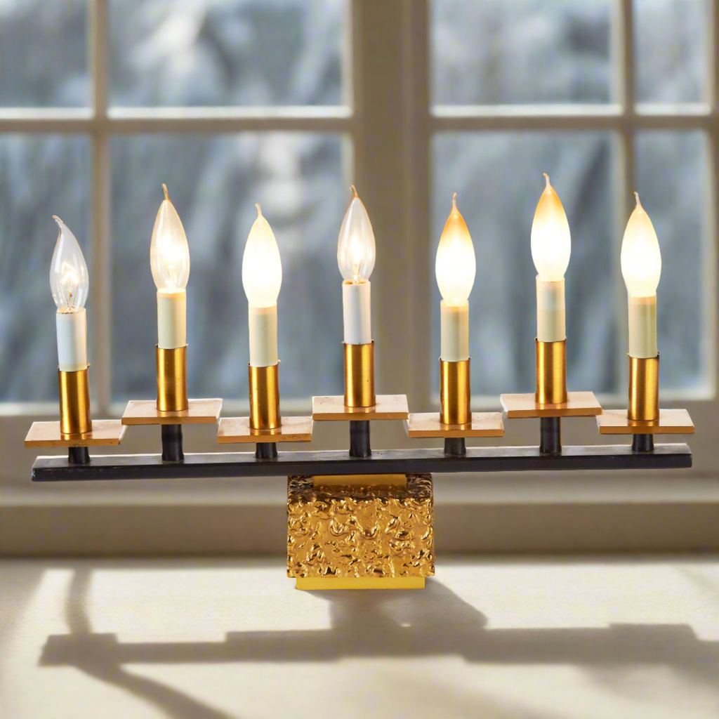 Brutalist Seven Arm Electric Candelabra