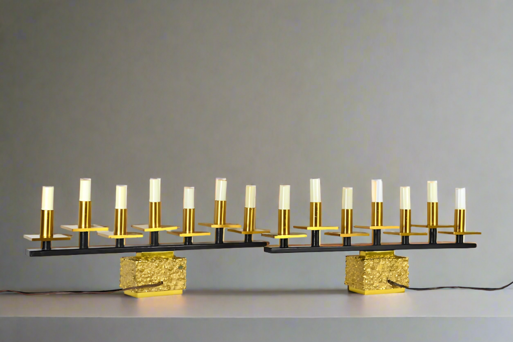 Brutalist Seven Arm Electric Candelabra