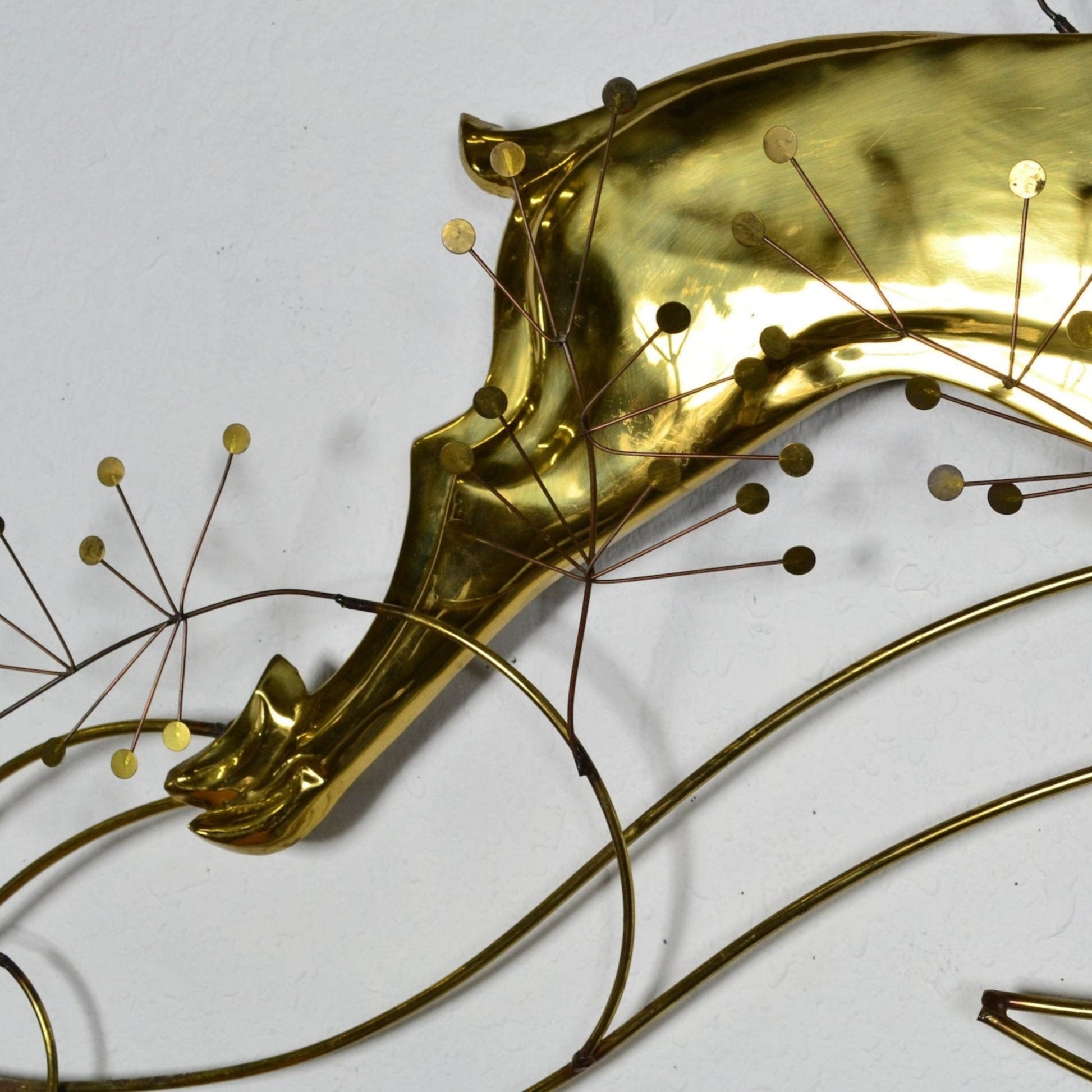 Curtis Jere Brass Gazelle Wall Sculpture