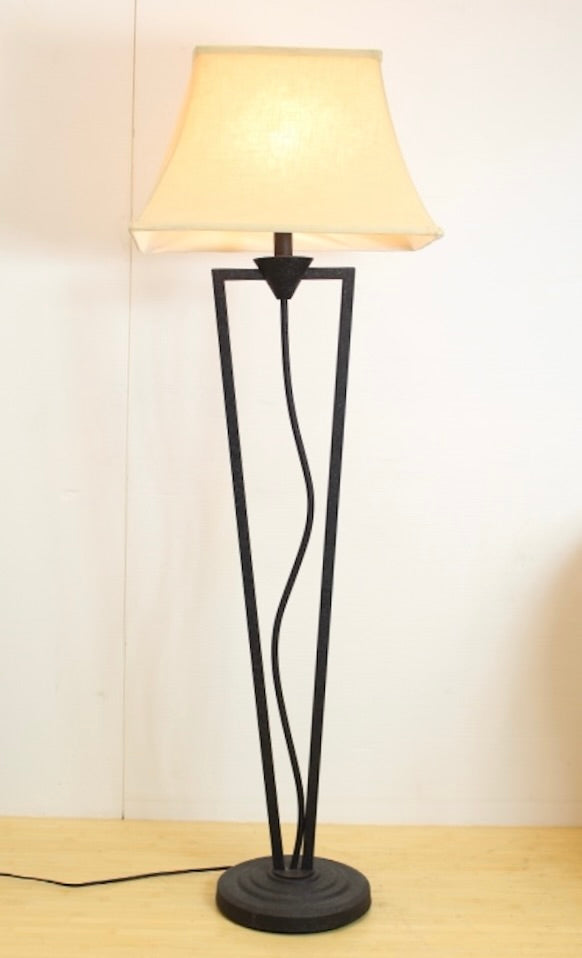 Black Iron Squiggle Floor Lamp