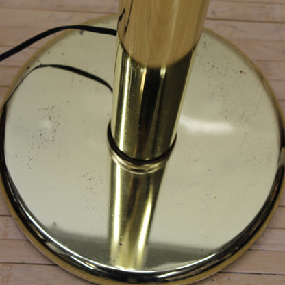 Vintage Brass Floor Lamp w/ Glass Calla Lily Shades