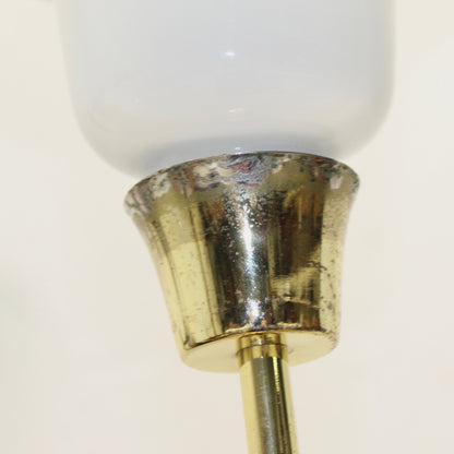 Vintage Brass Floor Lamp w/ Glass Calla Lily Shades