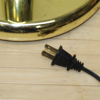 Vintage Brass Floor Lamp w/ Glass Calla Lily Shades