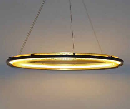  Single Perforated LED Hoop Chandelier.
