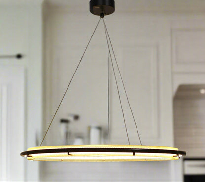 Single Perforated LED Hoop Chandelier | West Elm