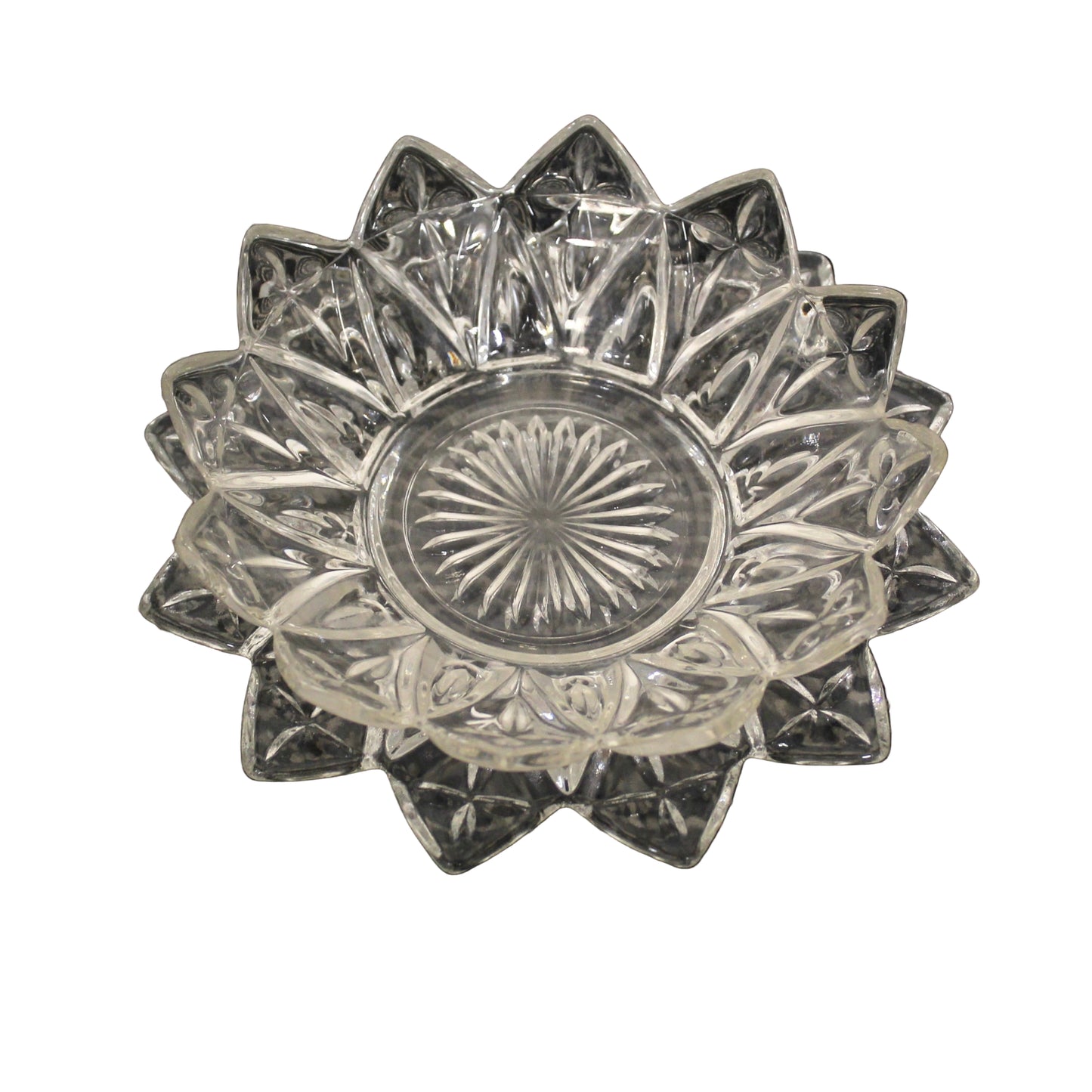 Vintage Federal Crystal Dessert Bowl and Saucer