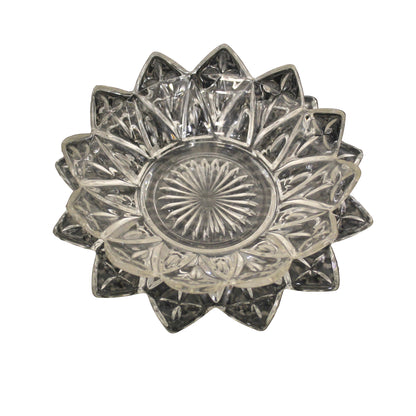 Vintage Federal Crystal Dessert Bowl and Saucer