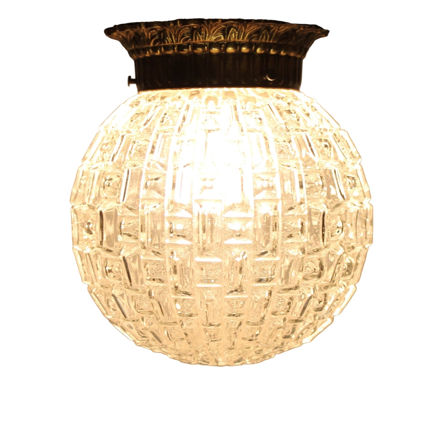 Vintage Diamond Cut Globe Ceiling Light