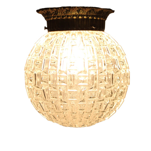 Vintage Diamond Cut Globe Ceiling Light