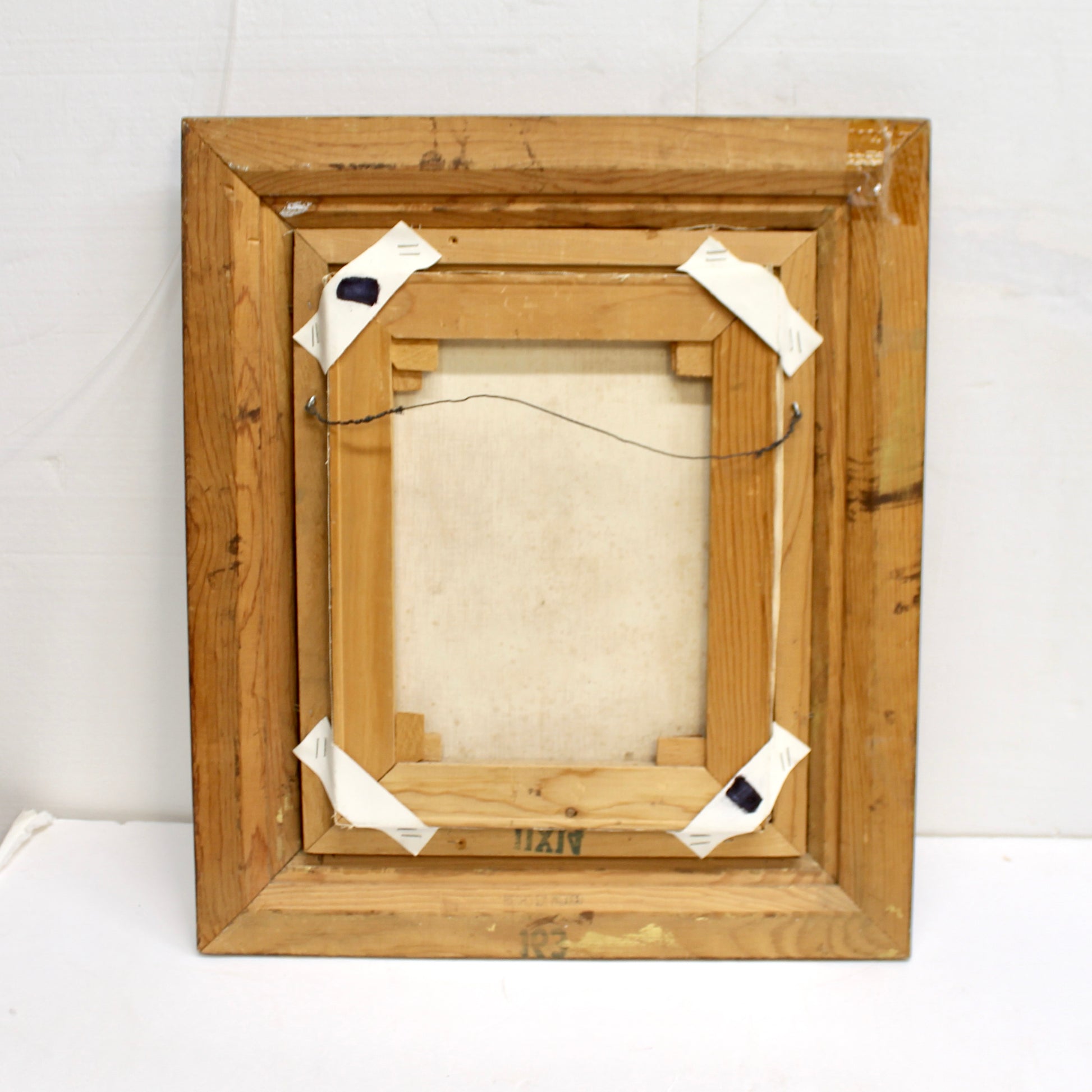 The back  of orange poppy oil painting with thick impasto texture signed King".