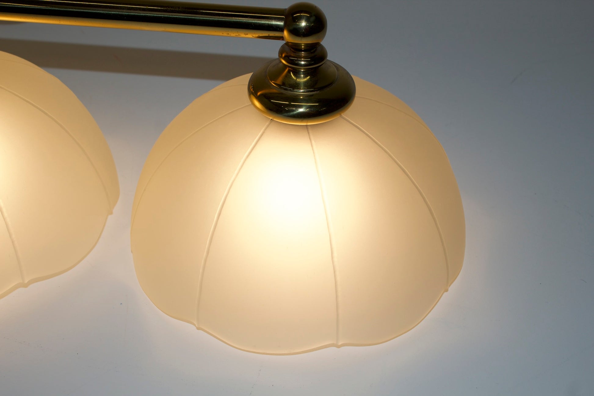3 light brass and glass Wall Sconce