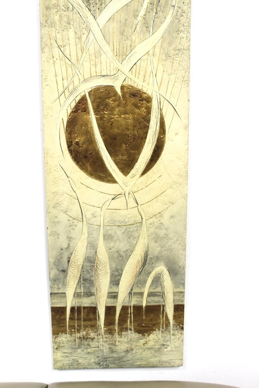 Cranes on Seashore Painting on Polyresin Board