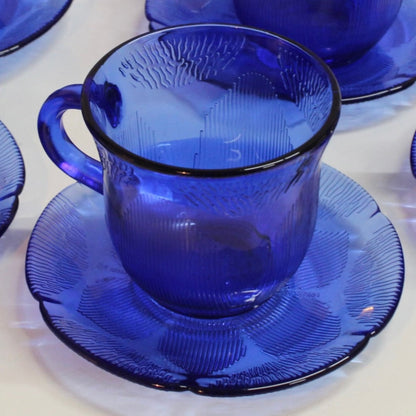  Forte Crisa, Cobalt Blue Coffee Cups and Saucers