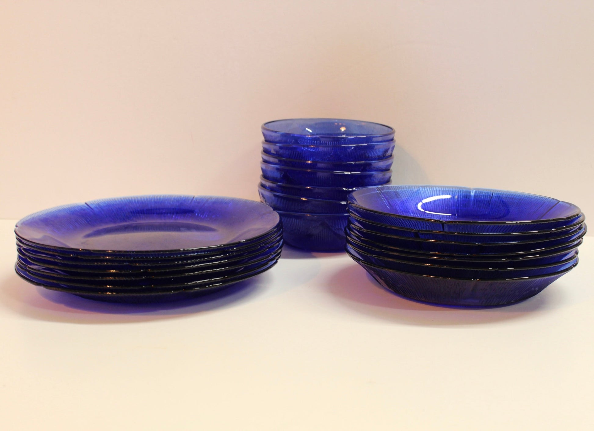 Cobalt Blue Dinner Plates, Bowls and Salad Plates | 7 Complete Settings Forte Crisa