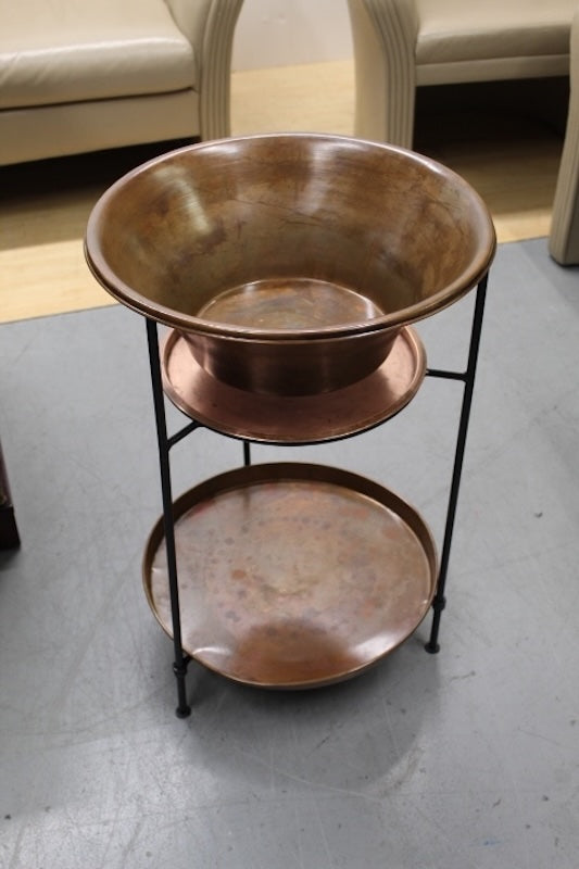 Smith & Hawken | Copper Basin and Plant Holder Stand