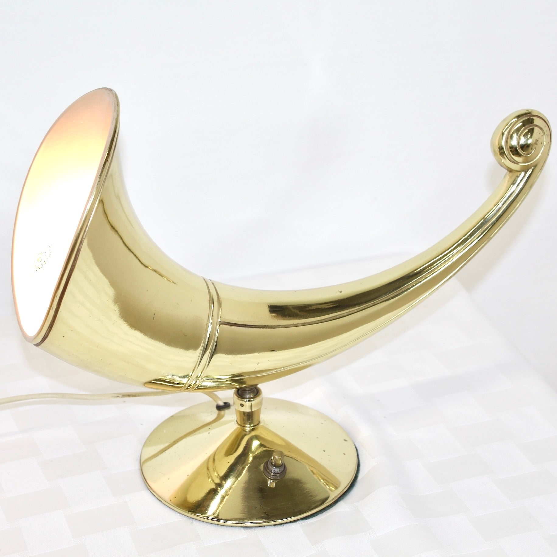 Brass Cornucopia-shaped Desk Lamp